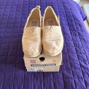 Skechers Tan Flats with Memory Foam